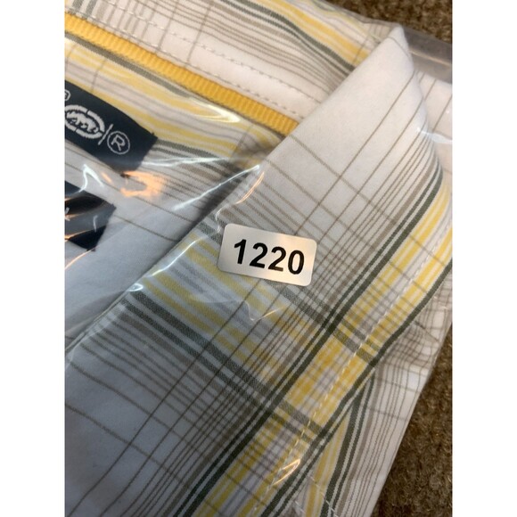 Ecko Unltd Shirt Mens 3XL Short Sleeve Plaid Patch Embellished Cotton Button Up - Picture 6 of 6